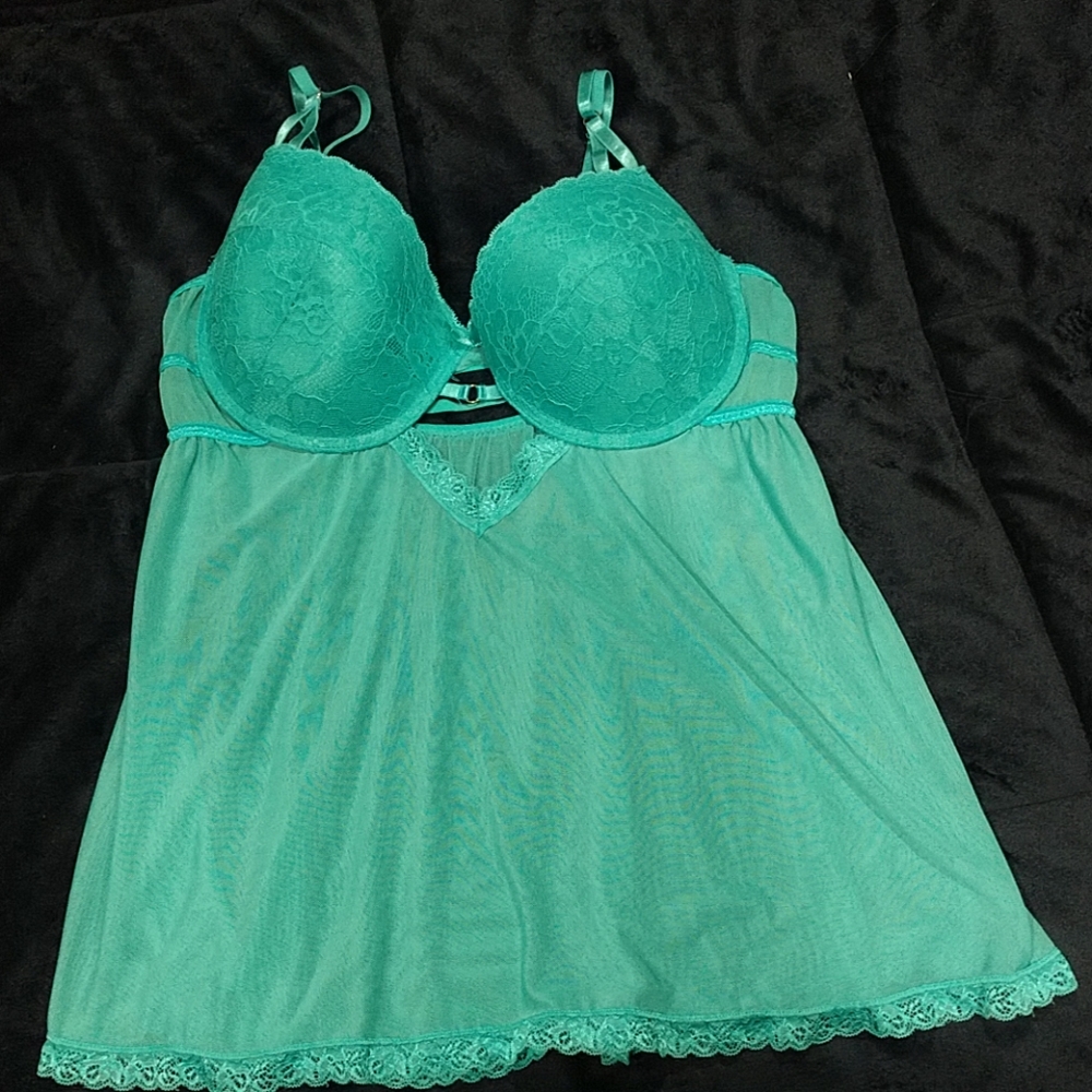 Seven Til Midnight Aqua 1X / 2X Caged Chemise